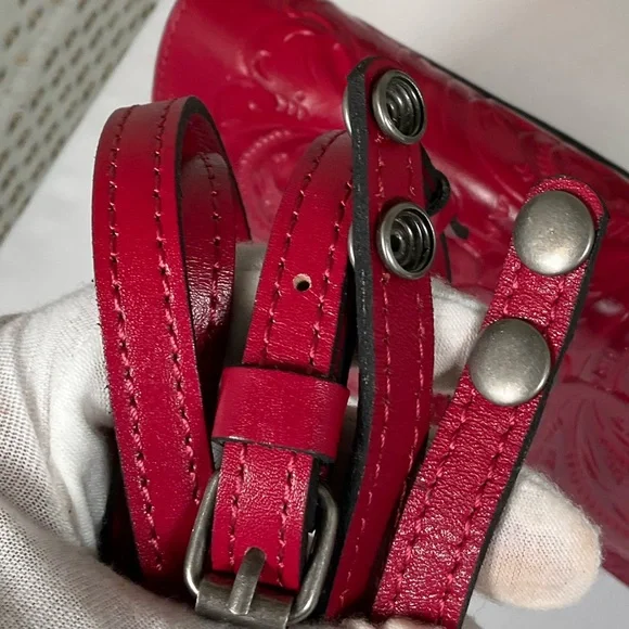 EUC Patricia Nash Laurentina Tooled Leather Crossbody|Clutch - Magenta - Picture 10 of 14